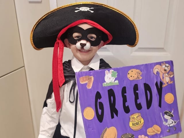 Crystal Hopkins sent in this picture of five-year-old Jude as The Highway Rat, ready for the Vocab Parade
