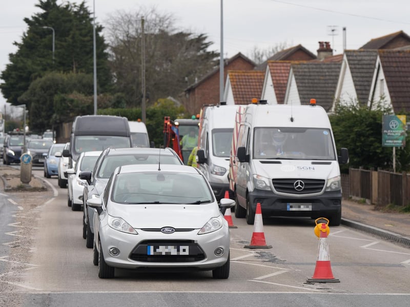 Traffic is down to one lane, as a new round of roadworks begin on the A27 in Lancing
