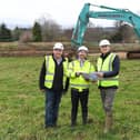 Metis Homes development in Easebourne - Royal Green. Steve Gray Site Manager, Adam O’Brien MD of Metis Homes, & Jonathan Russell Cowdray Chief Executive Officer (Photo: Paul Jacobs).
