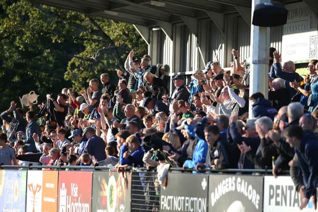 Horsham fans enjoying the FA Cup win over Dorking | Pic: Natalie Mayhew/ButterflyFootball
