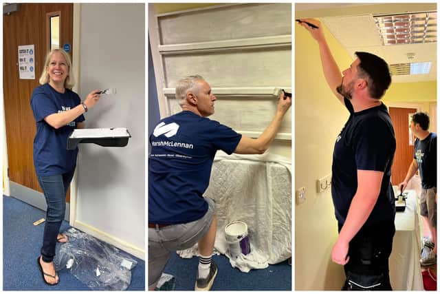 A team of volunteers from Mercer Ltd helped redecorate the interior of the Chichester Boys’ Club