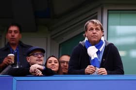 Todd Boehly, Chelsea owner looks on prior to the Premier League match between Chelsea FC and Manchester United