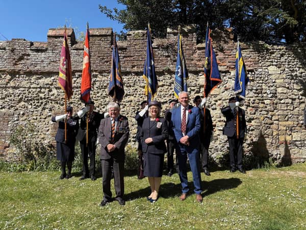 The Royal Sussex Regimental Association St George's Day Act of Remembrance at Chichester Cathedral. The Lord-Lieutenant of West Sussex Lady Emma Barnard is pictured front centre.