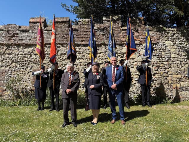 The Royal Sussex Regimental Association St George's Day Act of Remembrance at Chichester Cathedral. The Lord-Lieutenant of West Sussex Lady Emma Barnard is pictured front centre.