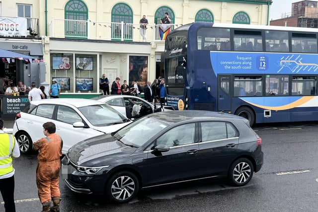 The collision on Marine Parade in Worthing has caused major disruption to roads in the town.  Picture: Eddie Mitchell