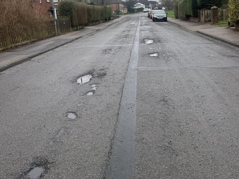 Potholes in Orchard Road, Horsham