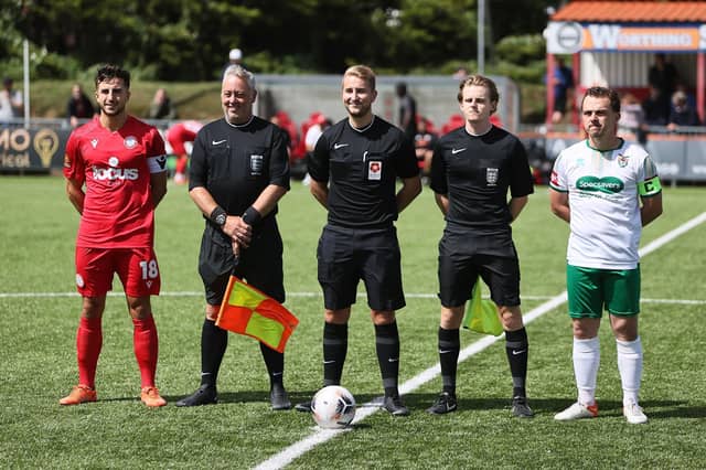 Action from Worthing FC's home friendly with Bognor Regis Town