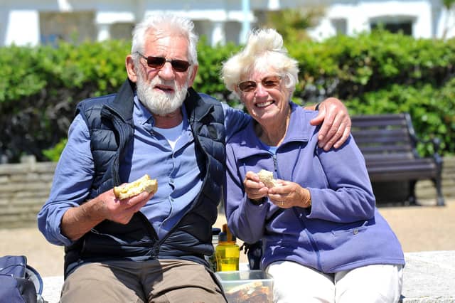 Enjoying the heatwave on Worthing beach. Pic S Robards SR2206152