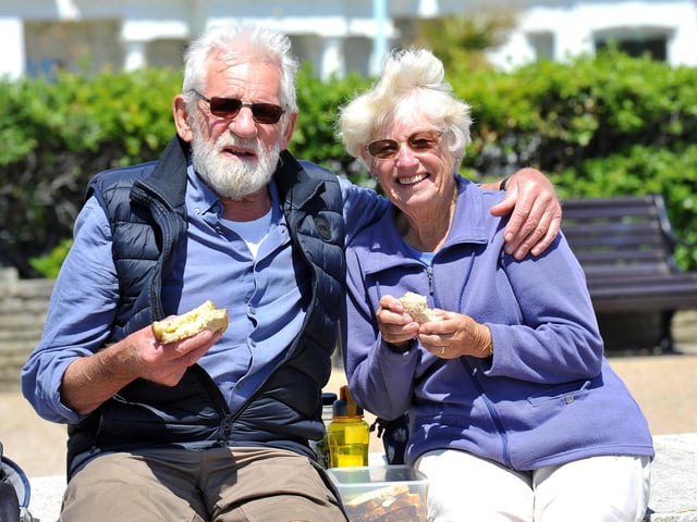 Enjoying the heatwave on Worthing beach. Pic S Robards SR2206152