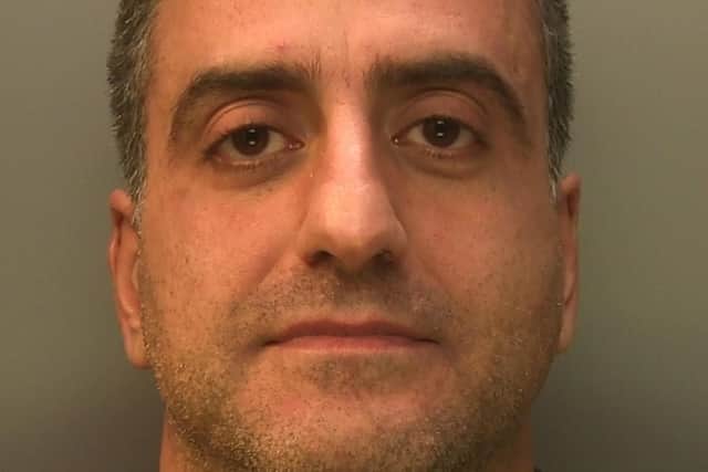 Matthew Pahlavan, 41, of New Church Road, Hove pleaded guilty to putting a person in fear of violence by harassment, assault, and sending communications with intent to cause distress. Picture courtesy of Sussex Police