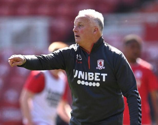 New Crawley Town interim boss Kevin Blackwell takes the warm up before the Championship match between Middlesbrough and Sheffield Wednesday at Riverside Stadium on April 24, 2021. Picture by Stu Forster/Getty Images