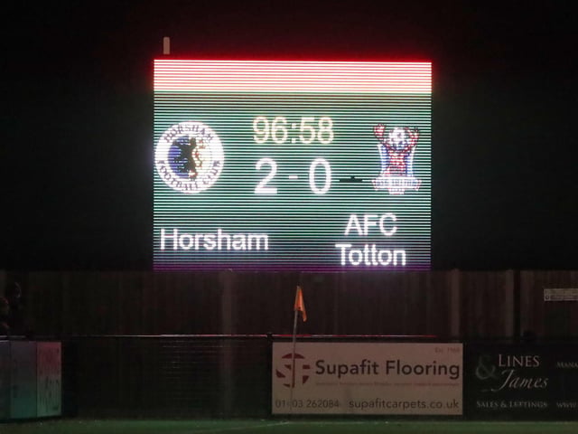 FA Trophy action between Horsham and AFC Totton