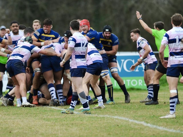 Action from Worthing Raiders' win over Westcombe Park at Roundstone Lane