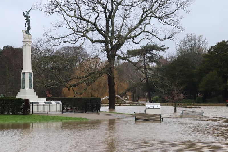 Flooding in Alexandra Park, Hastings. Photo by Kevin Boorman