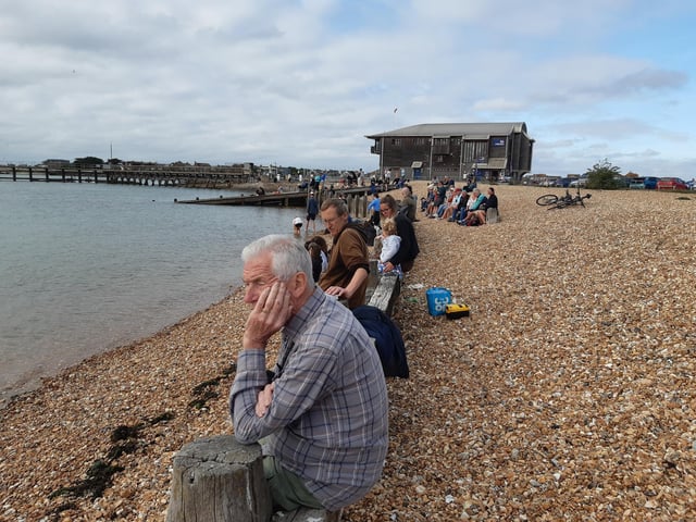 Amazing, stunning, emotional - the large crowd that stood on Kingston Beach to watch the world’s last seagoing paddle steamer make its inaugural visit to Shoreham was visibly moved by the sight of the Waverley making its way in and out of the harbour on Wednesday, September 13.