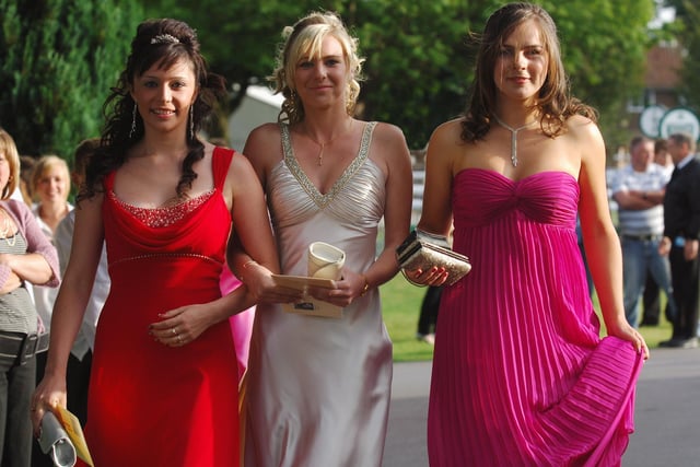 Jess Coombes,  Hannah Cook and Olivia Morey at the Westergate Community College prom in June 2008