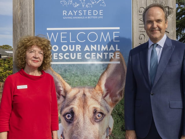 The Lord-Lieutenant of East Sussex, Mr Andrew Blackman, with Raystede CEO Stephanie Smith
