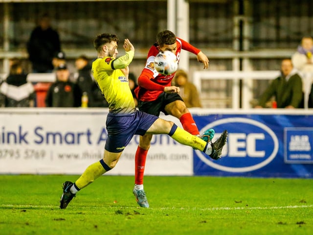 Action from Eastbourne Borough's draw at Farnborough