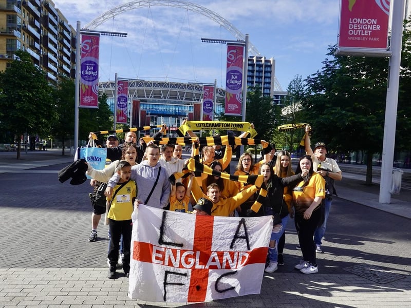 Littlehampton Town fans and players at Wembley for the FA Vase final