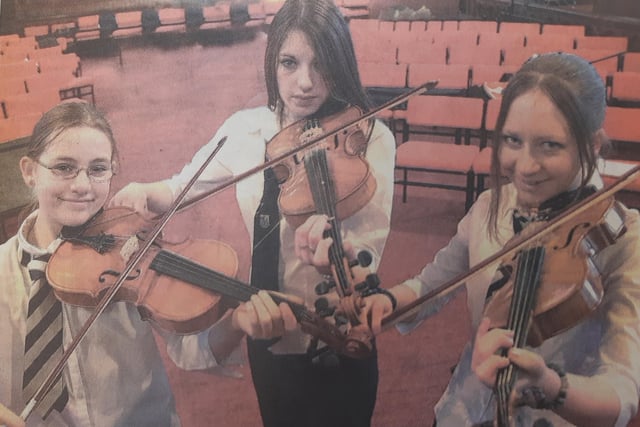 At Fife Festival of Music are Viewforth High School pupils Lisa Robertson, Carolyn Edmonson and Katie Morrison