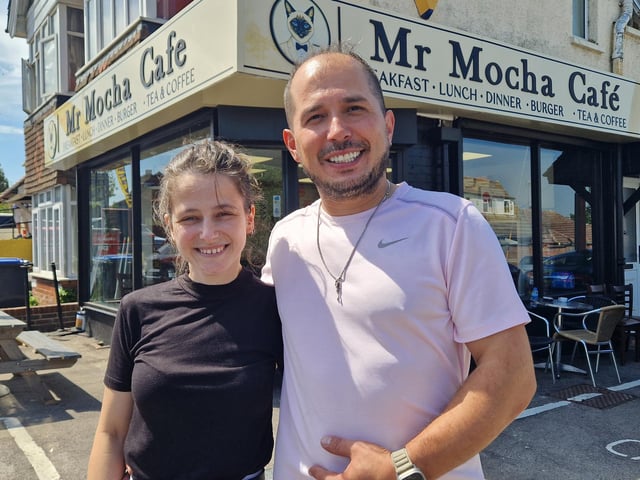 Mr Mocha Cafe has recently opened in London Road, Burgess Hill. Owner Milan Minev and his wife Pinar Deniz (chef), HR26071403 Pic Hollie Robards/Iconic Media Group