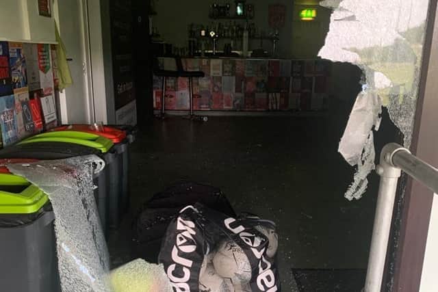 The clubhouse at The Crouch, Bramber Lane, was broken into around 9.20pm and items stolen from inside, police said.