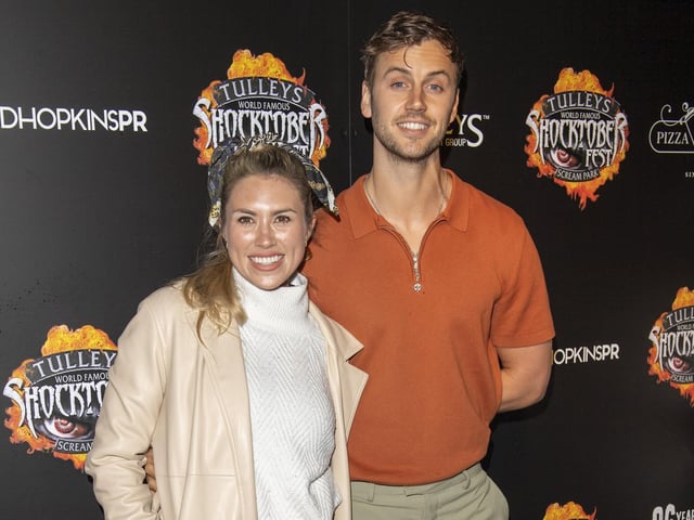 Jayli and Barney Banks attend Tulleys Shocktober Fest at Tulleys Farm on September 30, 2022 in Crawley, England. (Photo by Stuart C. Wilson/Stuart Wilson/Getty Images for Tulleys Shocktober Fest)