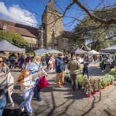 Midhurst's historic market square hosts the farmers market on the first Saturday of every month