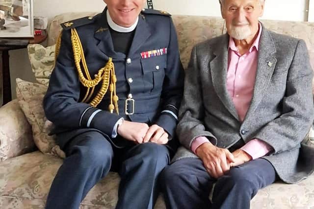 On Monday, December 18, The Venerable Dr (Air Vice Marshal) Giles Legood travelled from RAF High Wycombe to East Sussex to celebrate and honour Jack Hemmings – one of Britain’s oldest surviving WWII pilots. Picture: MAF