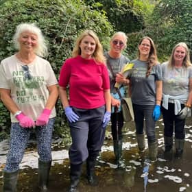 Jess Brown-Fuller MP with Citizen Scientists in the River Lavant. Picture: Jess Brown-Fuller MP