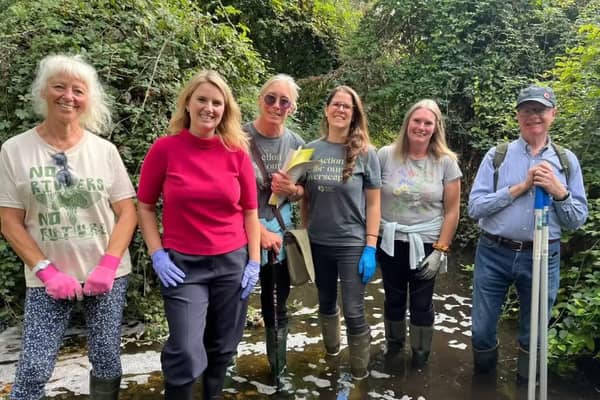 Jess Brown-Fuller MP with Citizen Scientists in the River Lavant. Picture: Jess Brown-Fuller MP
