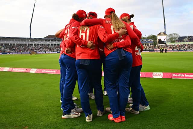 The England Women's T20 team, who will play at Hove in 2024 (Photo by Dan Mullan/Getty Images)