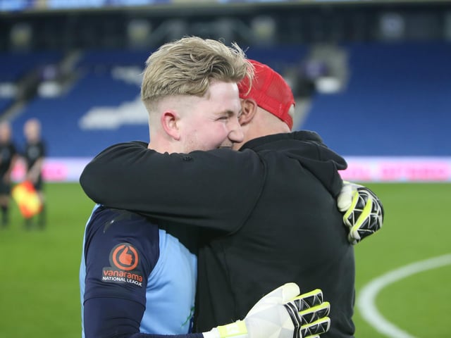 Action and celebrations as Worthing take on Bognor Regis Town in the Sussex Senior Cup final at the Amex Stadium - and win 8-7 on penalties