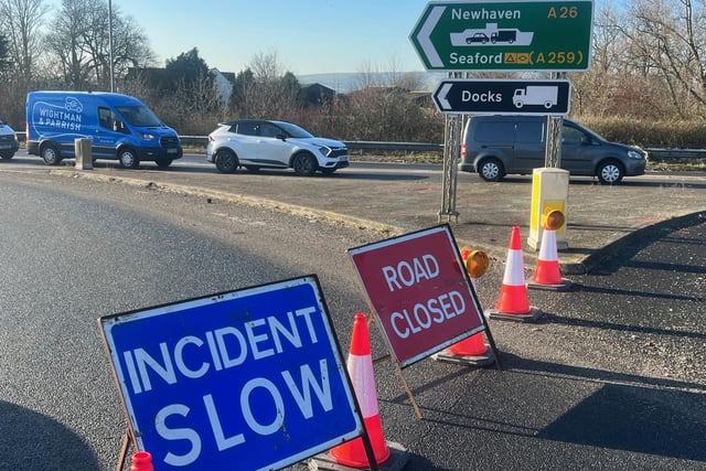 In Pictures: A26 closed in both directions due to icy conditions on the road