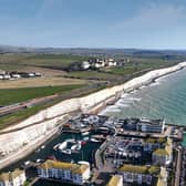 A view to the east, showing the dredge dispersal area at Brighton Marina. Photo: Premier Marinas