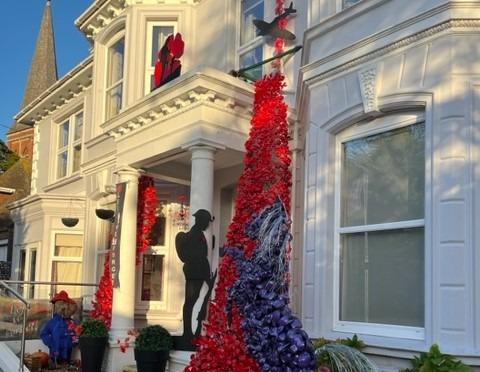 The Remembrance Day poppy display at Avon Manor in Worthing attracts a lot of attention