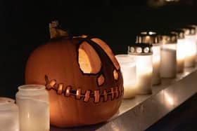 Pumpkin and candles.
