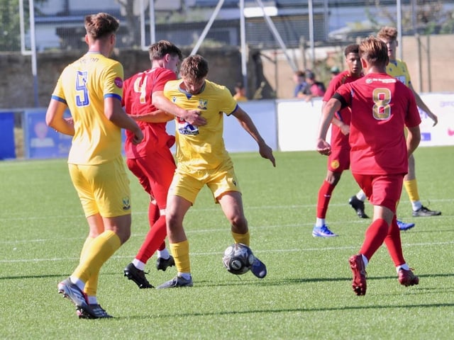 Lancing beat Newhaven 3-1 at Culver Road. Photographer Stephen Goodger caught the action