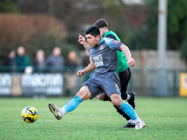Action from Three Bridges' home clash with Burgess Hill Town in the Isthmian south east division