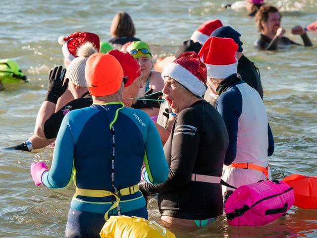 Littlehampton RNLI Lifeboat Station held its first December Dip on Saturday, December 10, 2022, to raise vital funds for the lifesaving work of its volunteer crew