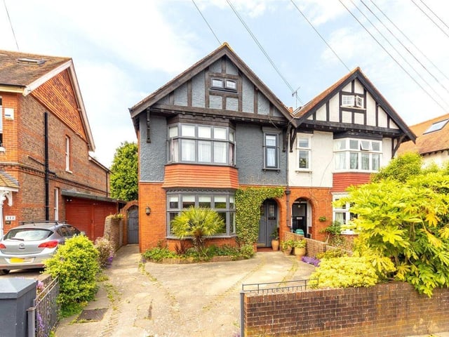 Offers over £850,000 are invited for this five-bedroom, semi-detached house in Heene Road, Worthing, which comes to the market with Michael Jones Estate Agents chain free