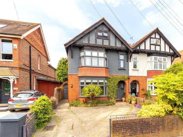 Offers over £850,000 are invited for this five-bedroom, semi-detached house in Heene Road, Worthing, which comes to the market with Michael Jones Estate Agents chain free