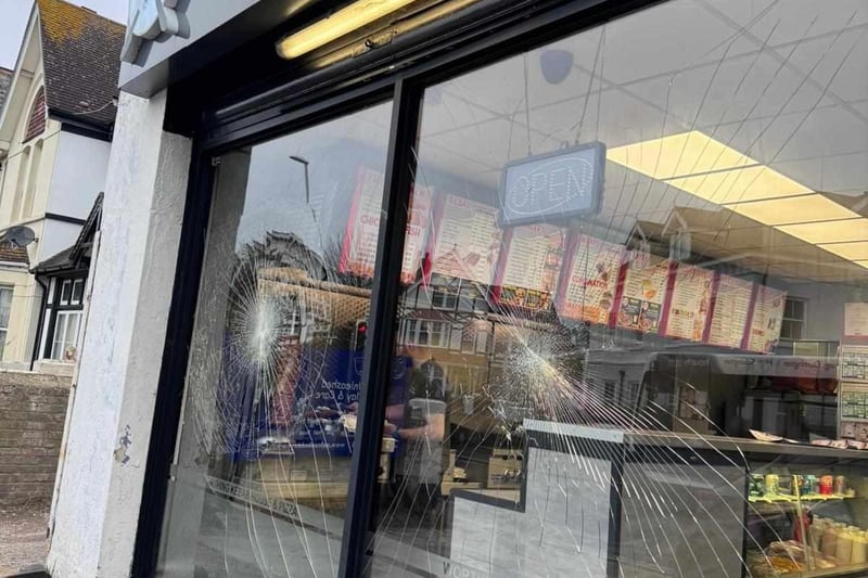 A window was smashed at Worthing Kebab House and Pizza in Teville Road between 2 and 4am on Monday (February 5)