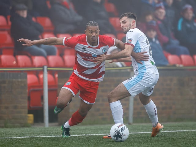 Eastbourne Borough take on Taunton Town in the fog - before the match was abandoned