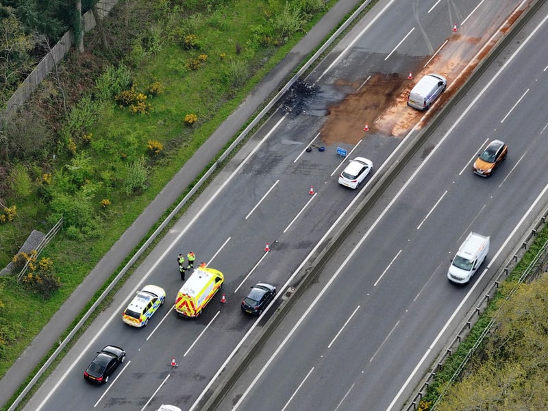 There were reports of a crash on the A23 at Handcross on Wednesday morning, April 17. Photo: Eddie Mitchell