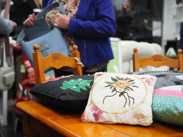 The cushion competition was held at St Peter and St James Hospice shop in South Road, Haywards Heath, on October 1