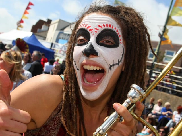 Laura Impallomeni from the Voodoo Love Orchestra at the Shoreham Street Party in June 2015