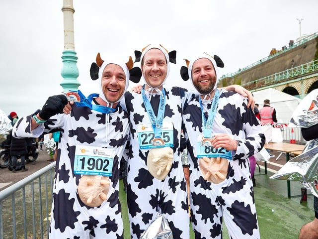 Action at the Brighton Half Marathon