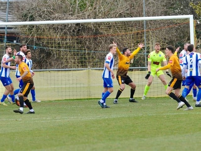 Action from Littlehampton Town's 3-2 Isthmian League win over Haywards Heath Town at The Sportsfield