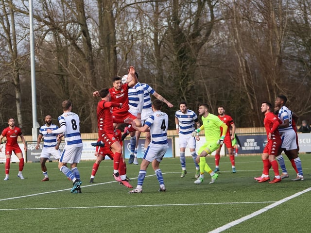 Action from Worthing FC's defeat at Oxford City in National League South